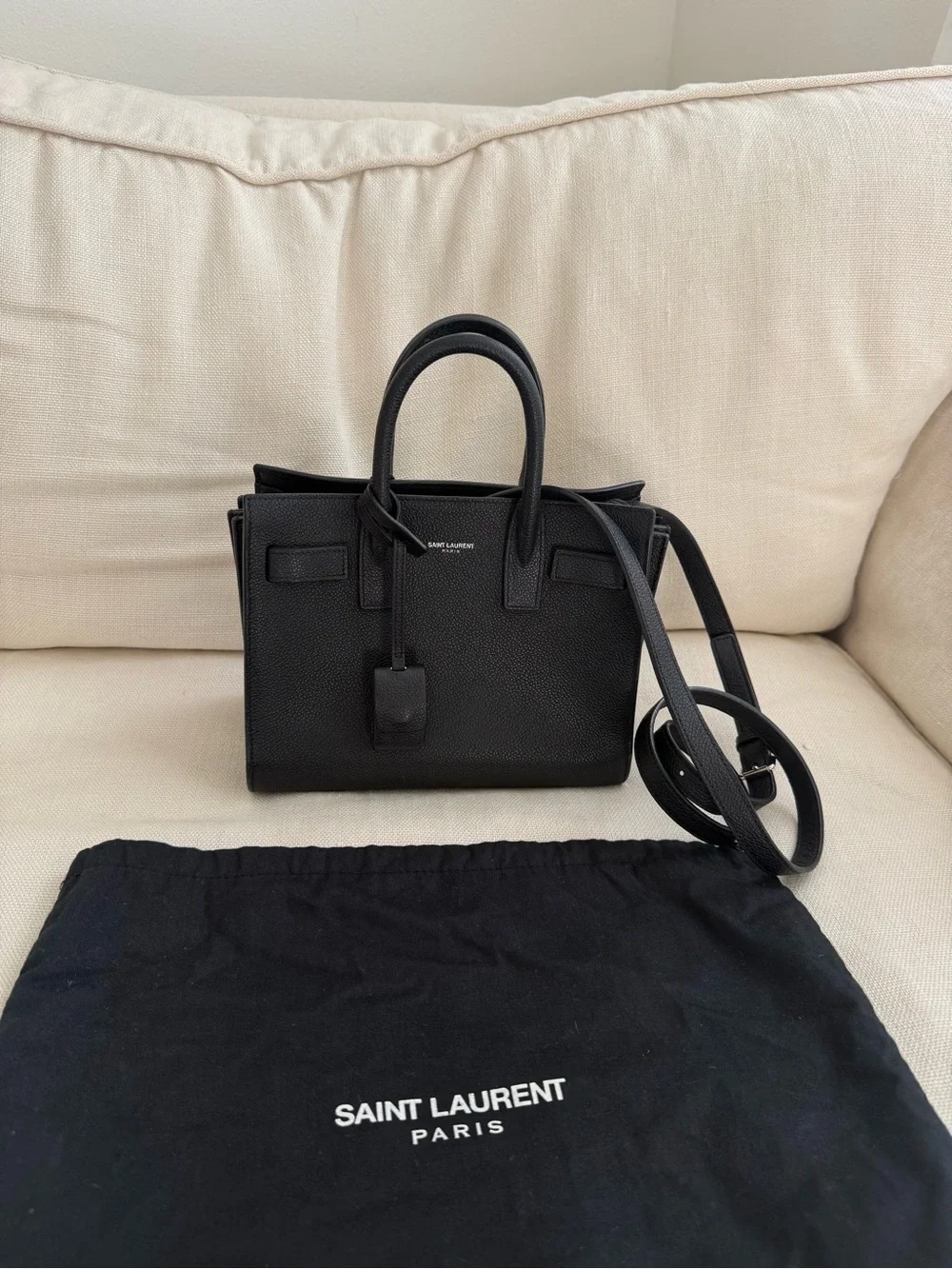 Saint Laurent Sac De Jour Baby Top Handle Bag In Grained Leather